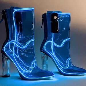 Light up neon cowgirl rave/festival boots